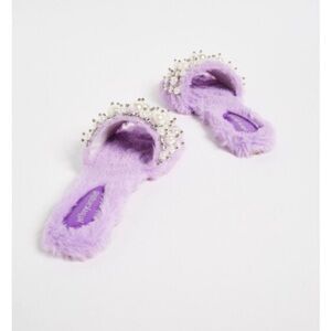 Jeffrey Campbell Facil lavender fur slides